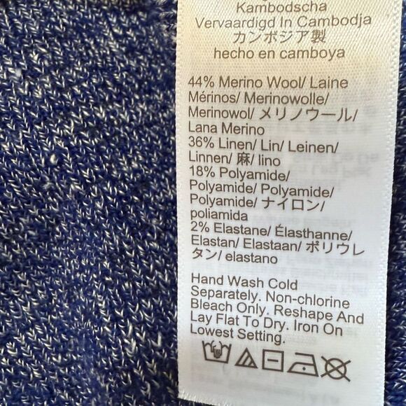 J. Crew Sweater Shell with Buttons in Merino-linen Blend Blue Medium NWT - Picture 6 of 6